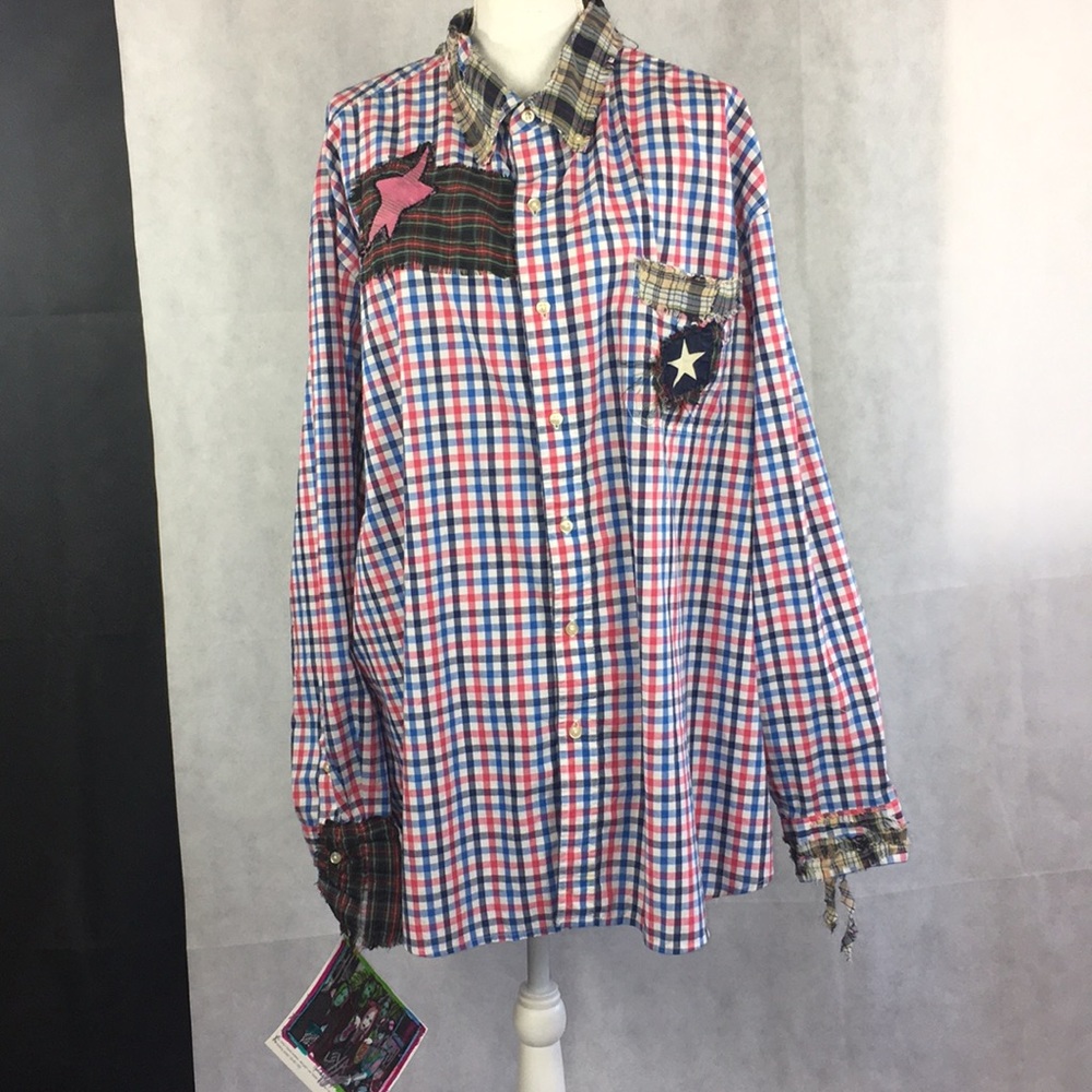 Customized plaid seditionary button down shirt